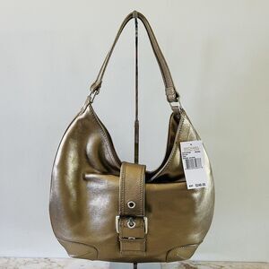 MICHAEL KORS Hutton Solid Bronze Genuine Leather Hobo Bag